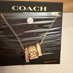 Coach Rose Gold and Silver Pendant Necklace